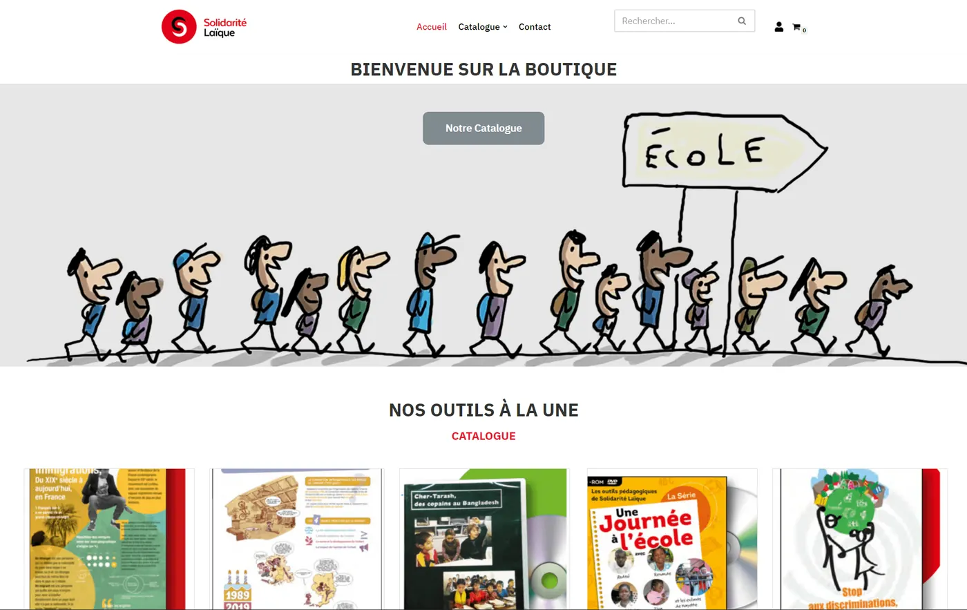 Site internet de Solidarité Laïque (association), réalisé par Lätt