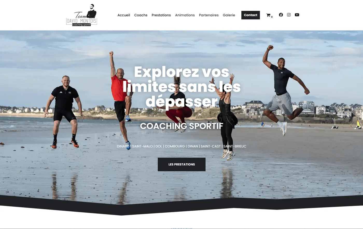 Site internet de David Montois (coach sportif) à Dinard, réalisé par Lätt
