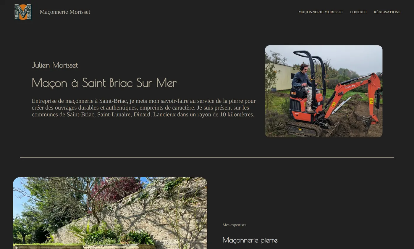 Site internet de la Maçonnerie Morisset à Saint-Briac-sur-Mer, réalisé par Lätt