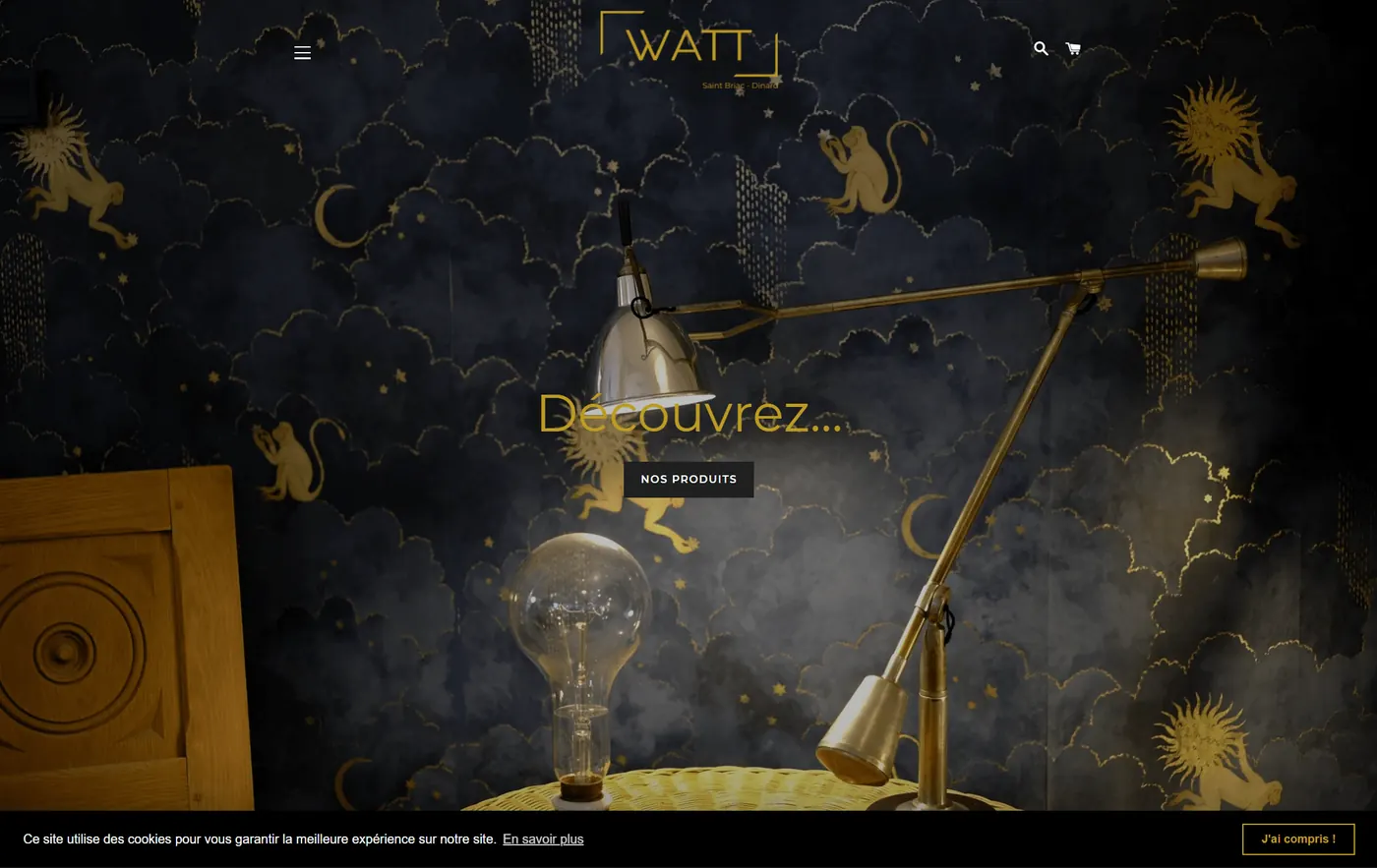 Site internet de Watt (commerce local) à Dinard, réalisé par Lätt